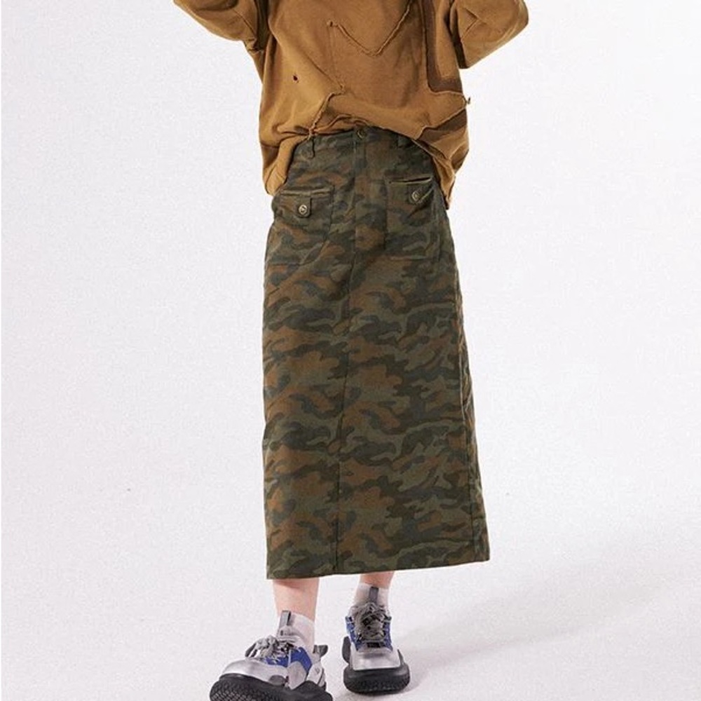 Chemical Girl 100% cotton Camouflage Long Skirt Asian fashion streetwear NWT y2k